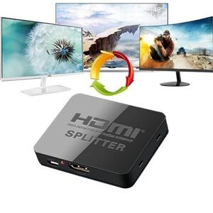 NATEFEMIN HDMI
Splitter 1 in 2 Out, DC 5V 1A HDMI